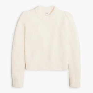 J. Crew Women’s Fuzzy Puff-Sleeved Sweater in Ivory Size XXL